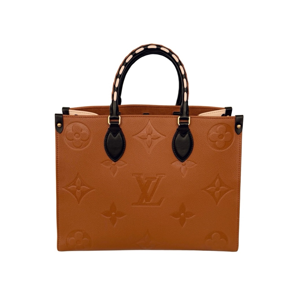 Louis Vuitton OnTheGo Tote Wild At Heart MM Empreinte Giant Cognac Brown M58521